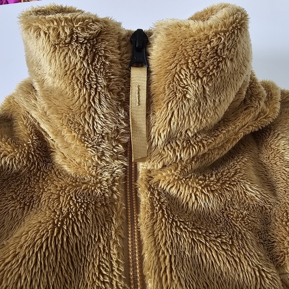 The North Face Fleece Jacket full zip gold size Small fuzzy cozy deep pile - Picture 6 of 11